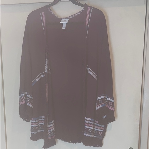 Knox Rose burgundy Embroidered kimono wrap size medium - Picture 1 of 9